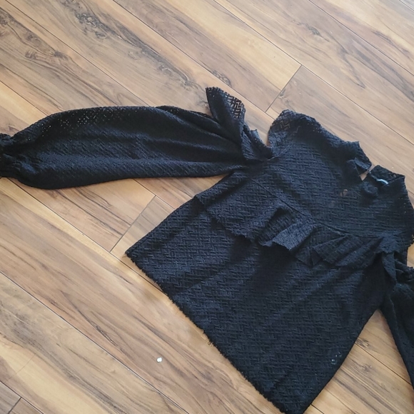 Black lace Zara blouse shirt top - Picture 4 of 10